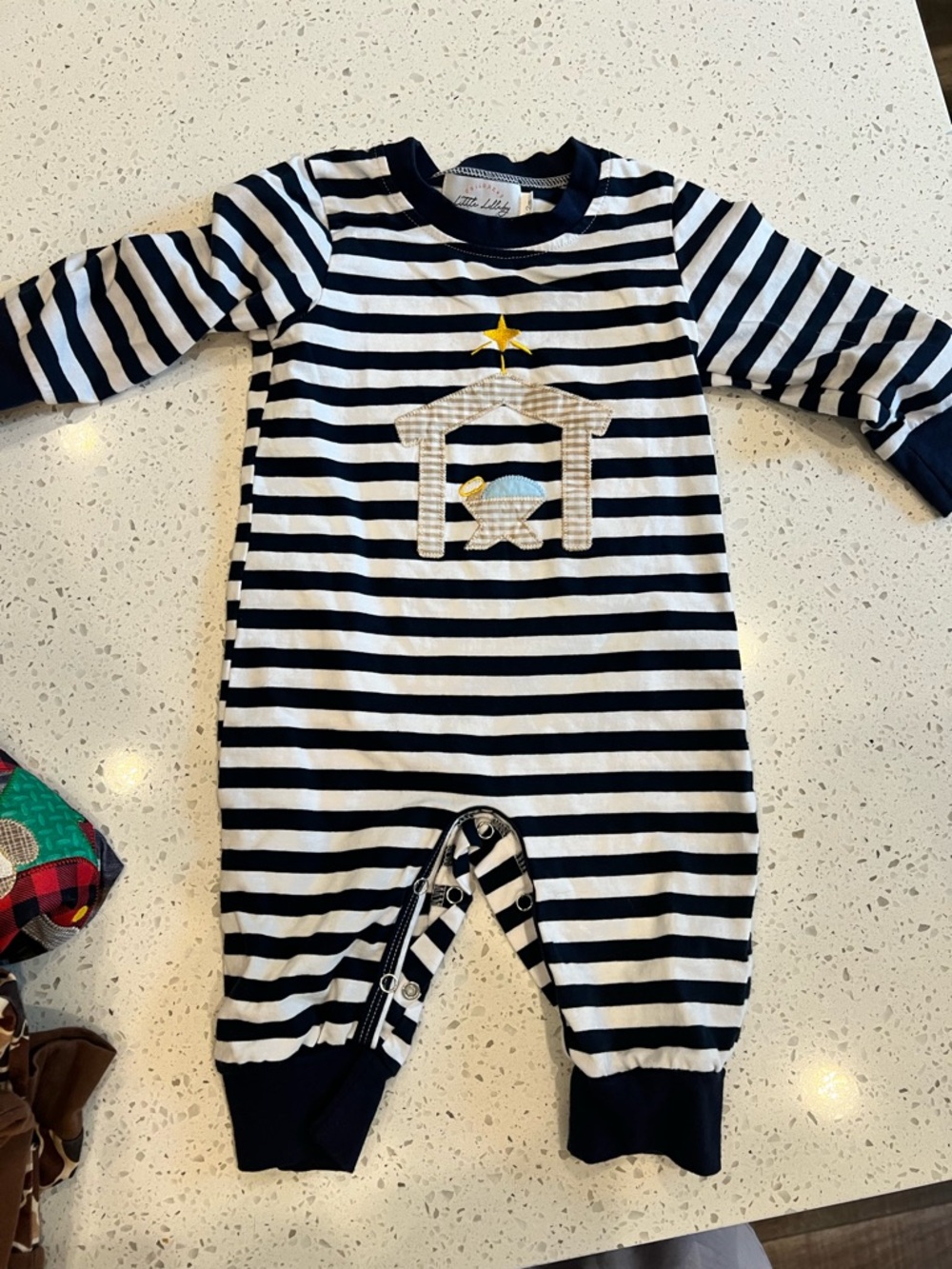 Navy & White Striped Baby One-Piece